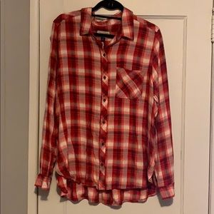 Red Plaid Button Up Shirt